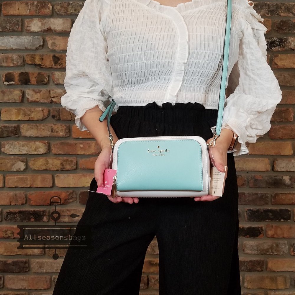 Kate Spade STACI Colorblock Poolside Crossbody Blu - Picture 2 of 12